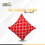Cushion Cover Red Square Design